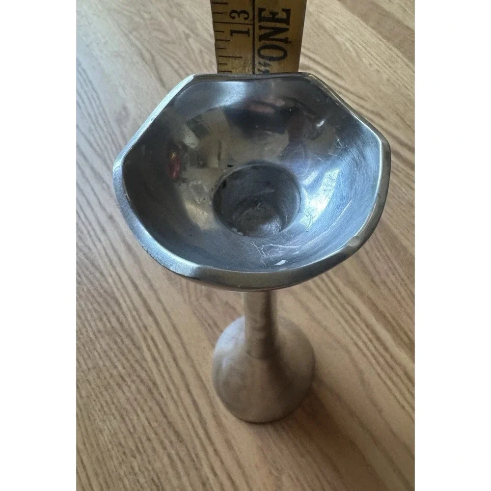 Lunares San Francisco Nima Oberoi Polished Aluminum Taper Candlestick Holder‎